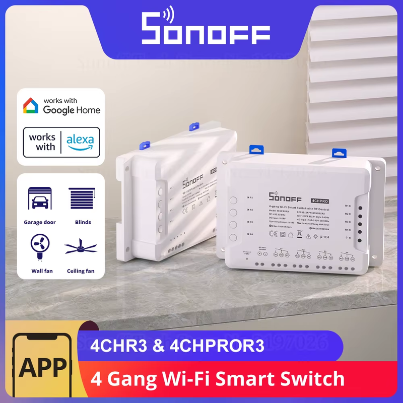 4CH PRO R3 4CHR3 4 Gang Wifi Smart Switch 433mhz RF Control Smart Home Support A