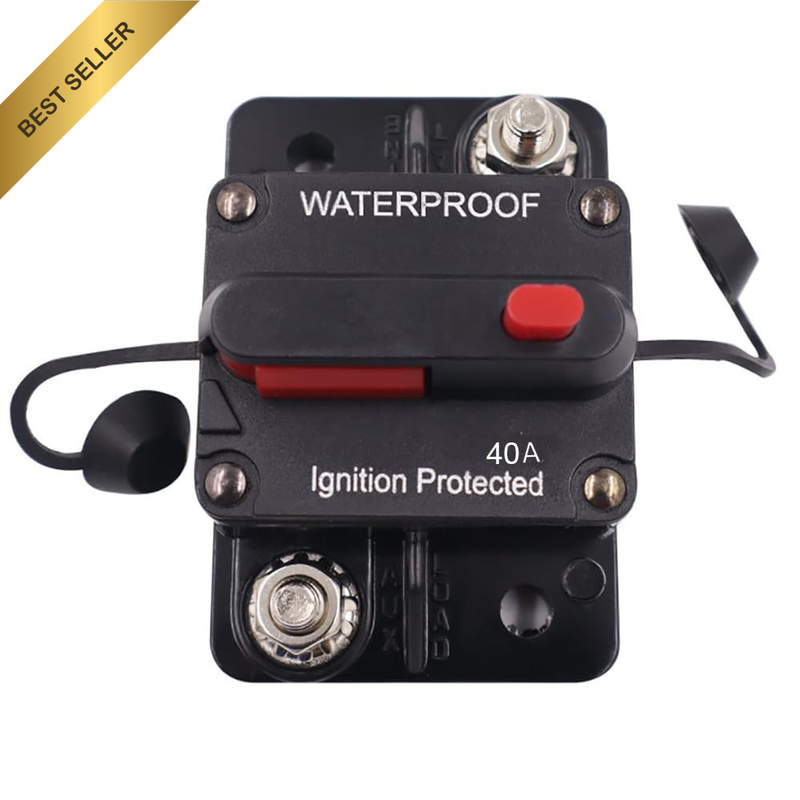 Car Circuit Breaker with Manual Reset 12V-48V DC Waterproof Car Audio Inline Cir