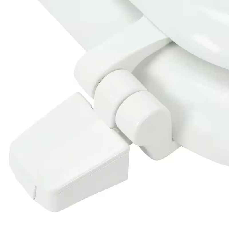 Round Closed Front Enameled Wood Toilet Seat in White Durable High-Gloss Finish