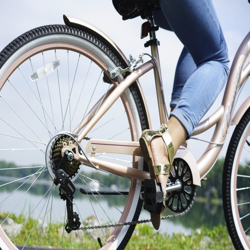 Cruiser Bike Women's 26 In. Bayside  Rose Gold Ladies Bicycle Easy Twist Shift