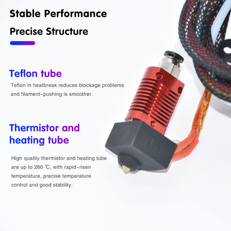 CR10 Hotend Assembled MK8 Extruder Kit Full Set (With 0.4MM Nozzles) Upgrade for