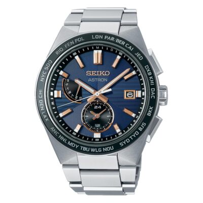 Pre-owned Seiko Astron Nexter Sbxy053 Titanium Radio Solar Watch Navy Dial 42.7mm Men's