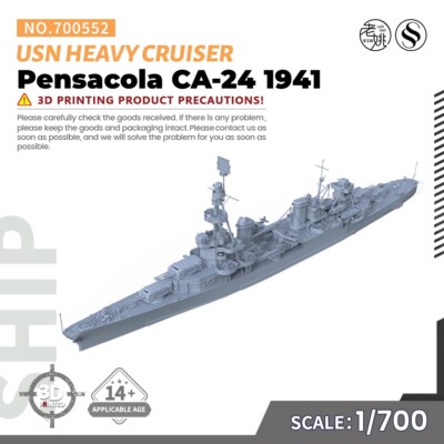 1/700 USS Pensacola CA-24  Heavy Cruiser 1941