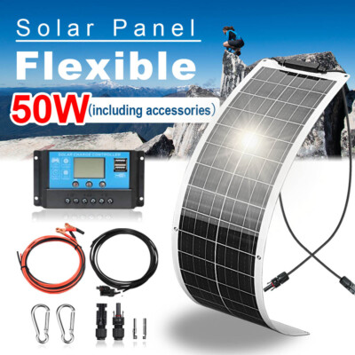 50Watt Solar Panel Kit 50W Monocrystalline PV module off-grid system for RV boat