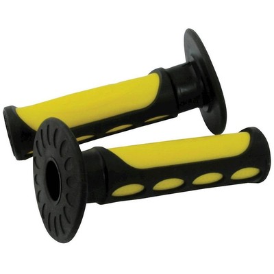 BikeIt Motocross Grips 2 Tone MX Motorcross Off Road Bike Grips Yellow Black
