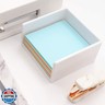 White Memo Holder 3 x 3 PS Notepad Organizer Sticky Notes Cube Holder for Home and Office Desk Organization (White)