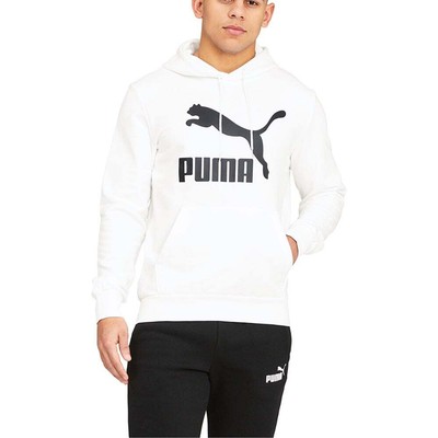 

Puma Classics Logo Pullover Hoodie Мужская белая повседневная верхняя одежда 53623802, Белый