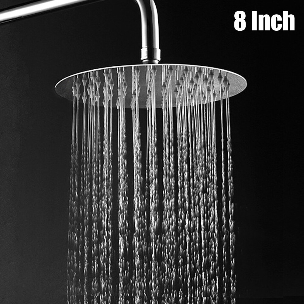8" Round Rainfall Shower Head Stainless Steel Chrome