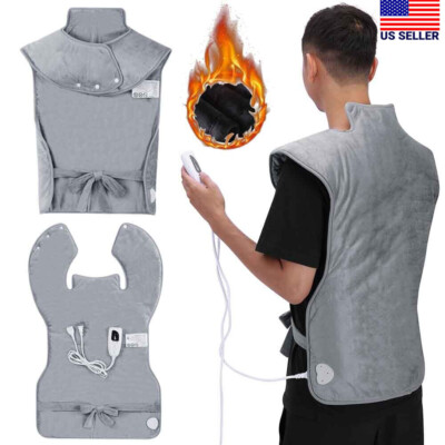 Electric Heating Pad Wrap for Neck Shoulders Back Warm Pain Relief Washable US