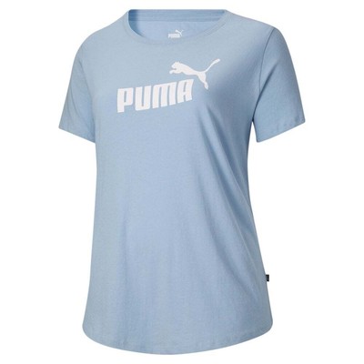 

Футболка Puma Ess Logo 2.0 Plus с круглым вырезом и короткими рукавами, женская, размер , спортивный C, Синий