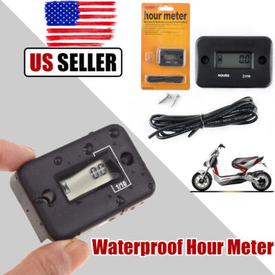 Inductive Waterproof Hour Meter Timer for Marine Motor Boat ATV Any Gas Engine