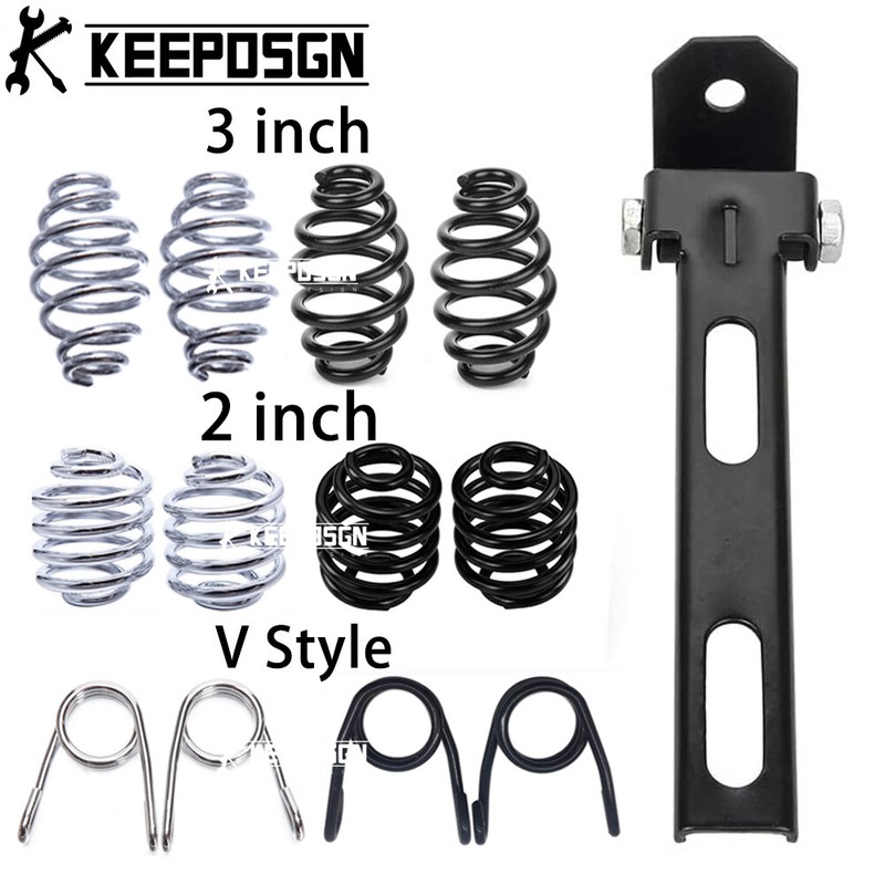 Motorcycle Solo Seat 2" 3" Spring Bracket Mount For Harley Bobber Chopper Custom
