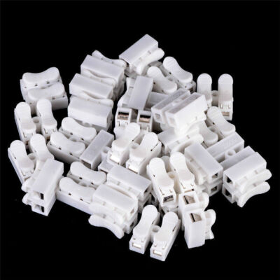 100pcs 10A 220V 2 Pin Push Quick Cable Wiring Terminal Spring Wire Connectors