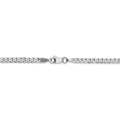 Pre-owned Superdealsforeverything Real 14kt White Gold 20 Inch 2.9mm Flat Beveled Curb With Lobster Clasp Chain