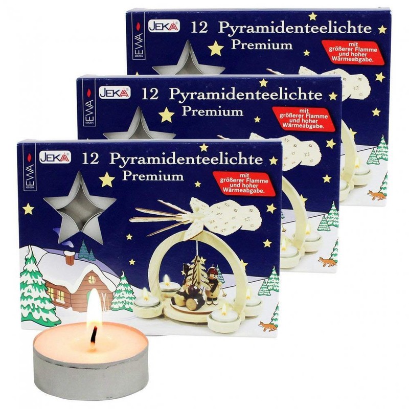 Pyramidenteelichter Premium (3 Pa. Ã  12 StÃ¼Ck)