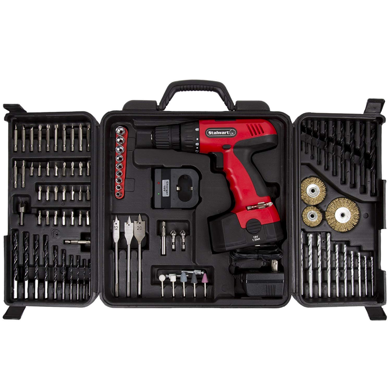 89-Piece 18V Cordless Drill Set Stalwart Power Tools Keyless Chuck Sockets Bits