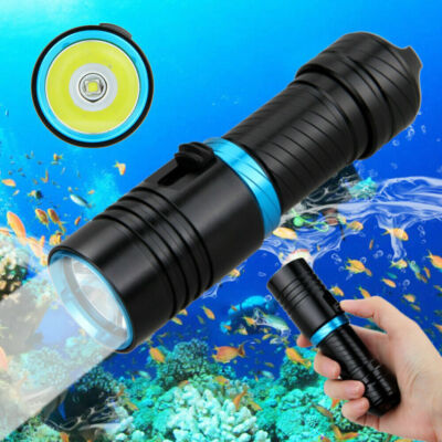 8000 Lumens Scuba Diving Flashlight LED Dive Torch Underwater 80M Outdoor Lamp