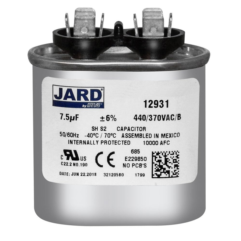 7.5 Uf Oval Run Capacitor for 370 440 VAC
