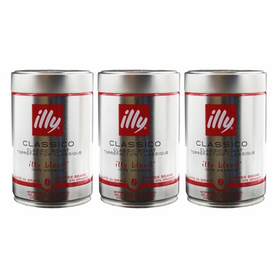 Illy Espresso, 100% Arabica Coffee, Whole Beans, Medium Roasted, Box, 3 x 250g