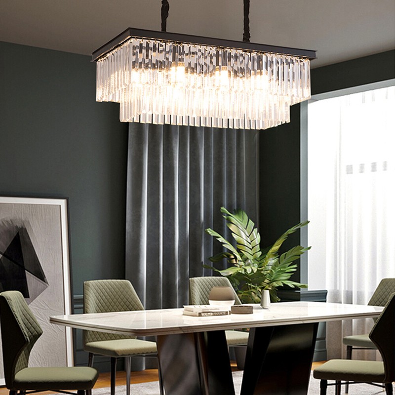 Rectangular Personality Restaurant Crystal Chandelier