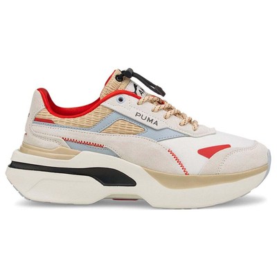 Женские кроссовки Puma Kosmo Rider Retro Grade на платформе бежевого, серого, красного цвета, повседневные S