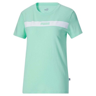 

Женские зеленые повседневные топы Puma Upfront Line с круглым вырезом и короткими рукавами 678752, Зеленый
