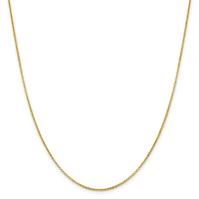 Pre-owned Superdealsforeverything Real 14kt Yellow Gold 1.4mm Flat Cable Chain; 18 Inch; Lobster Clasp