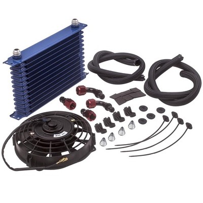 Universal AN10 13 Row Engine Oil Cooler w/ Fittings + 7