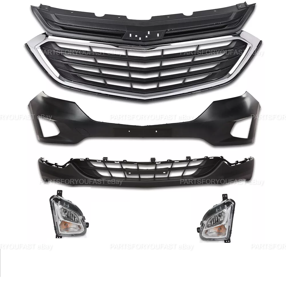For 2018-2021 Chevrolet Chevy Equinox Front Bumper Upper Lower Grill Fog Lights