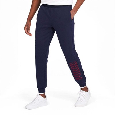 

Puma Block Emb Sweatpants Mens Size  Casual Athletic Низ 587246-06, Синий, Puma Block Emb Sweatpants