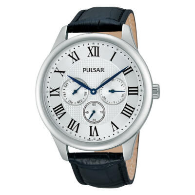 Pulsar Men's PP6173 Analog Display Japanese Quartz Watch Black Leather Band