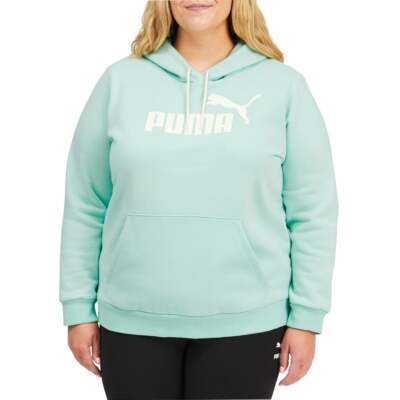 

Puma Ess Logo Pullover Hoodie Plus Женская синяя повседневная спортивная верхняя одежда 846861-, Синий, Puma Ess Logo Pullover Hoodie Plus