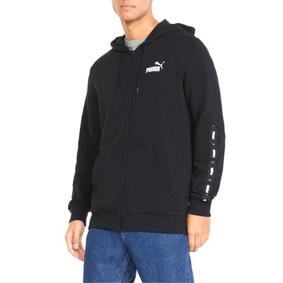 

Puma Essentials+ Tape Full Zip Hoodie Mens Black Casual Outerwear 84876801, Черный