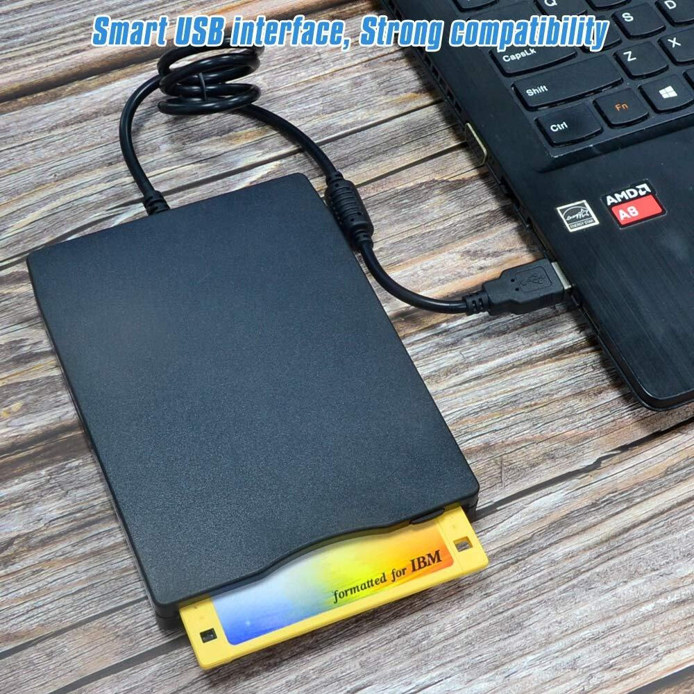 3.5” USB 2.0 Data External Floppy Disk Drive 1.44MB For Laptop PC Win 7/8/10/11