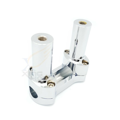 chrome 1" Hefty Handlebar Riser/Top Clamp Kit 4" Tall For ...