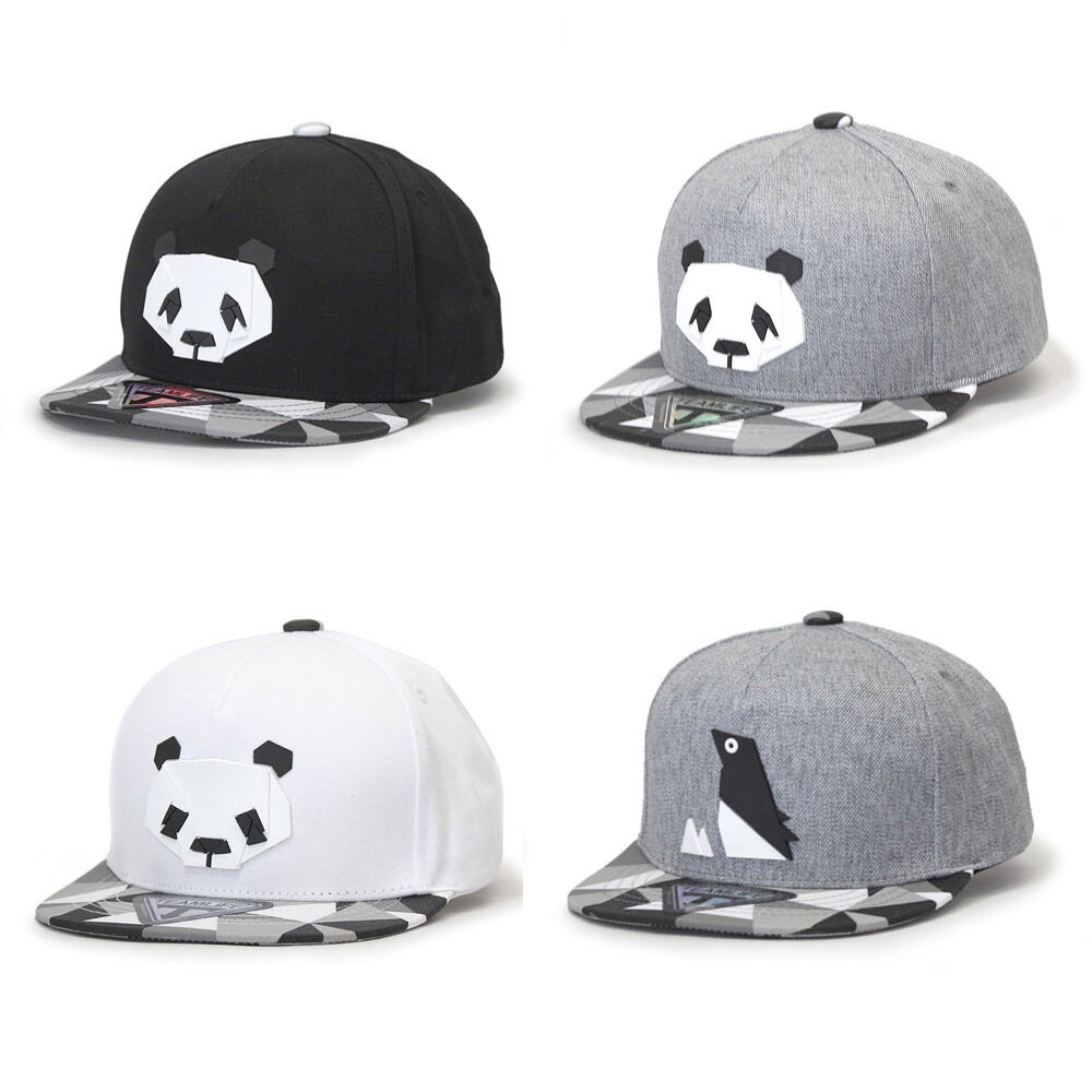 NEW Animal Origami Panda Penguin Kids Boys Girls Baseball Cap Black Gray Hat
