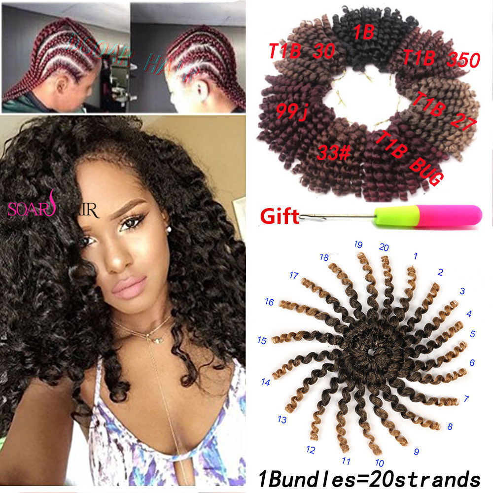 5 Packs Soft Jumpy Wand Curls Synthetic Crochet Braiding Hair