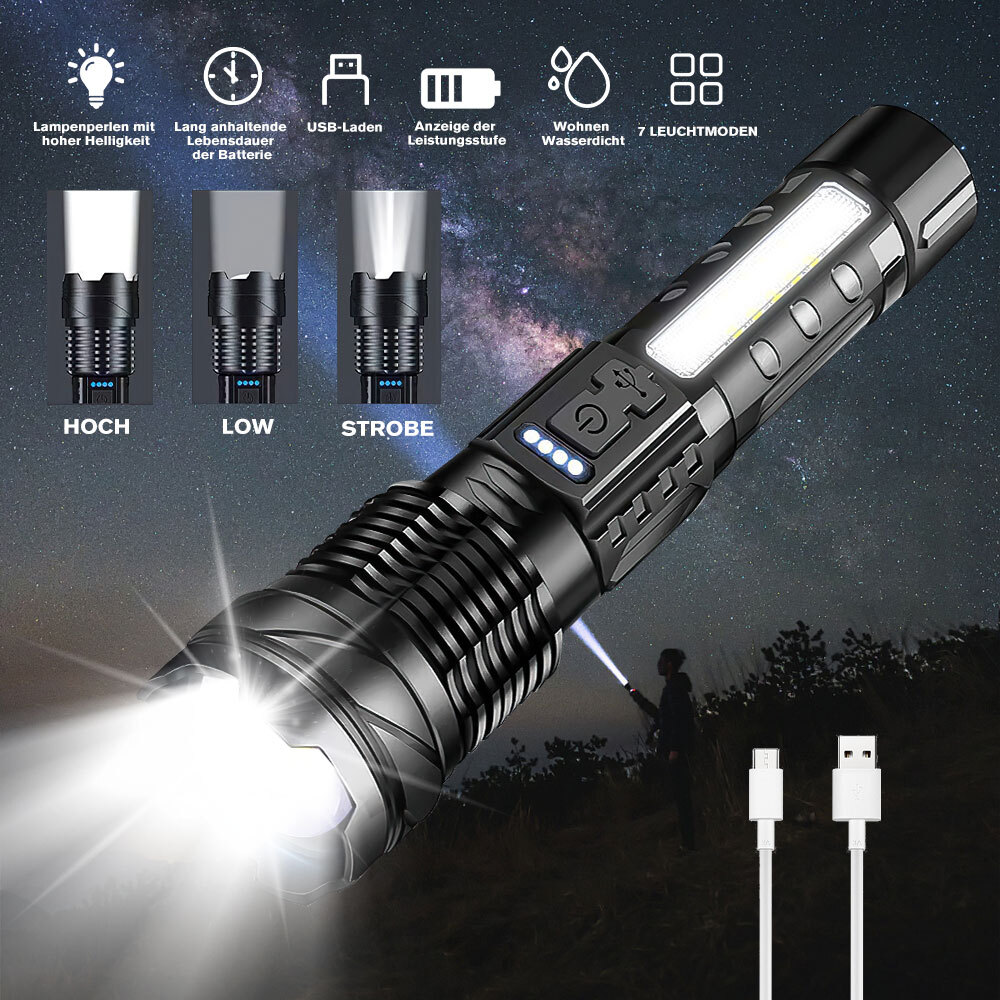 A76 Rechargeable Flashlights 15000000 High Lumens
