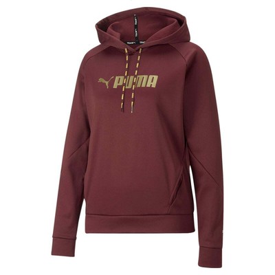 Puma Fit Tech Knit Pullover Hoodie Женская бордовая повседневная верхняя одежда 52304942