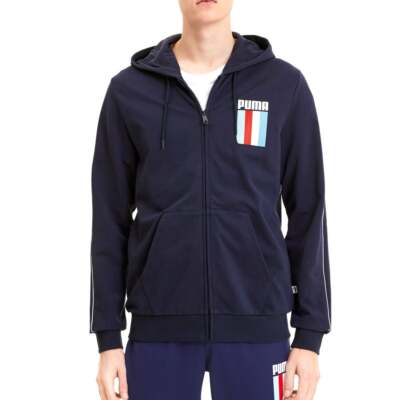 

Puma Celebration Full Zip Hoodie Mens Blue Повседневная спортивная верхняя одежда 584146-06, Синий, Puma Celebration Full Zip Hoodie