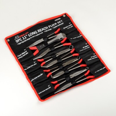 9pc 11'' Long Nose Plier Set + Storage Pouch Special Plier Set