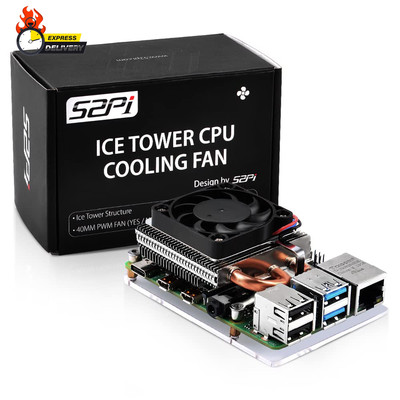 Fan for Raspberry Pi 4, Ultra Thin ICE Tower Cooler for Raspberry Pi, PWM Coolin