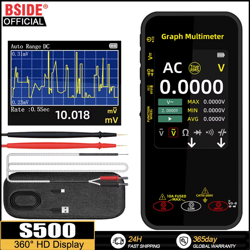 S500 Graphic Digital Multimeter High-precision Multitester Resistance Voltage Ca