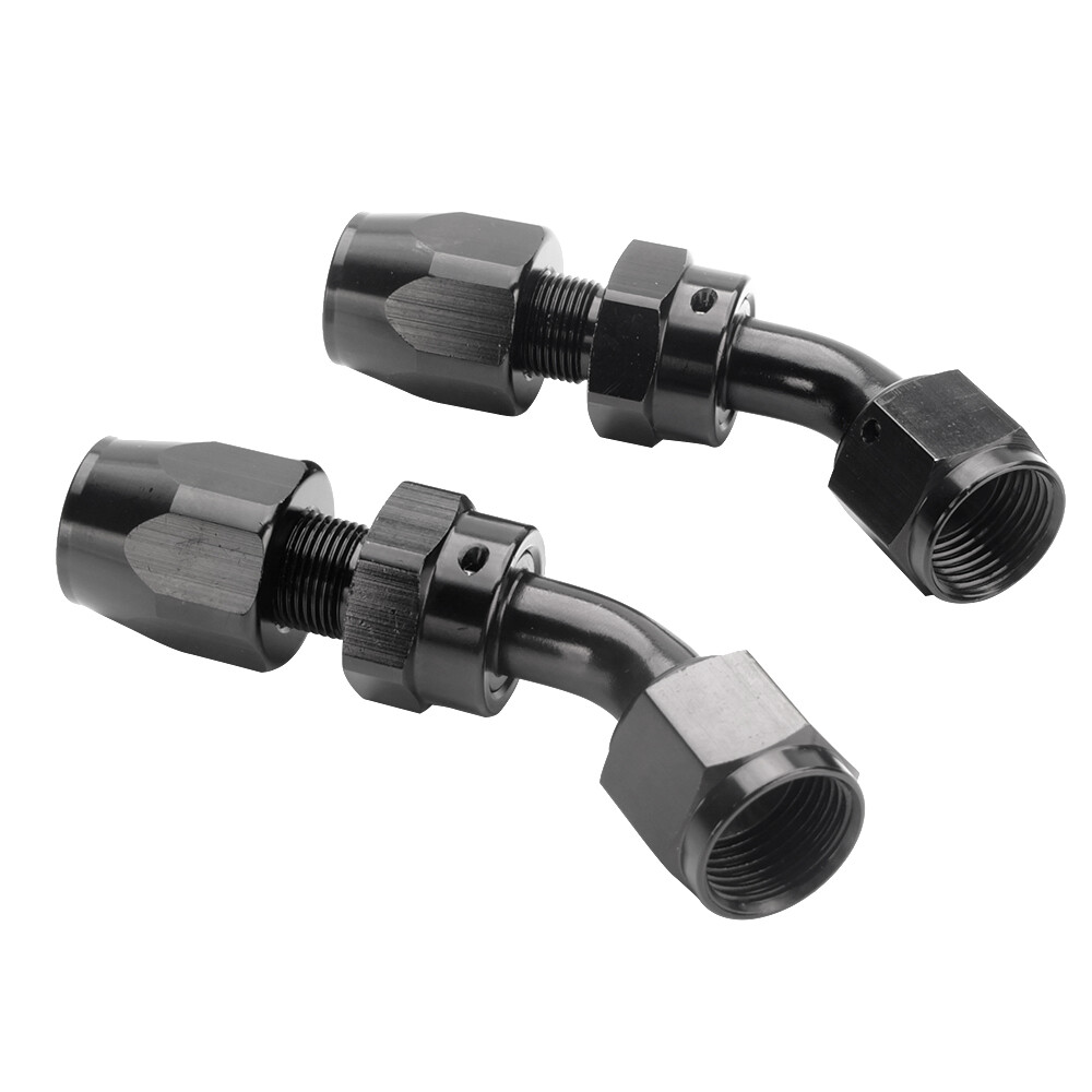 2Pcs 45° Degree Swivel Hose End Fitting Adaptor For 12AN CPE Fuel Line Aluminum
