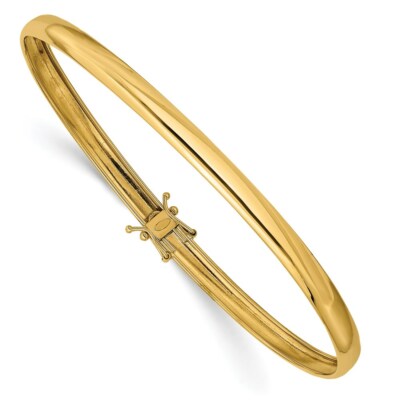 Pre-owned Skyjewelers Real 14kt Yellow Gold Polished Flexible Bangle; 8.25 Inch