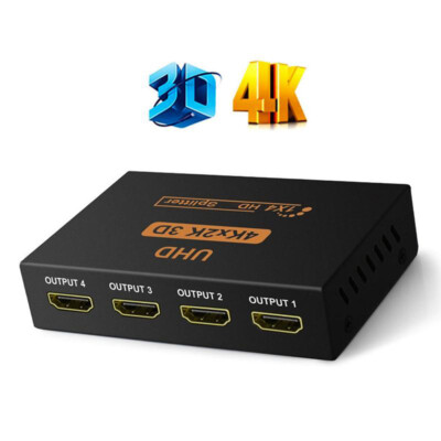 HDMI Splitter 1 In 4 Out 4K 2K Ultra HD 3D Multi Port Hub HDMI Switch Converter