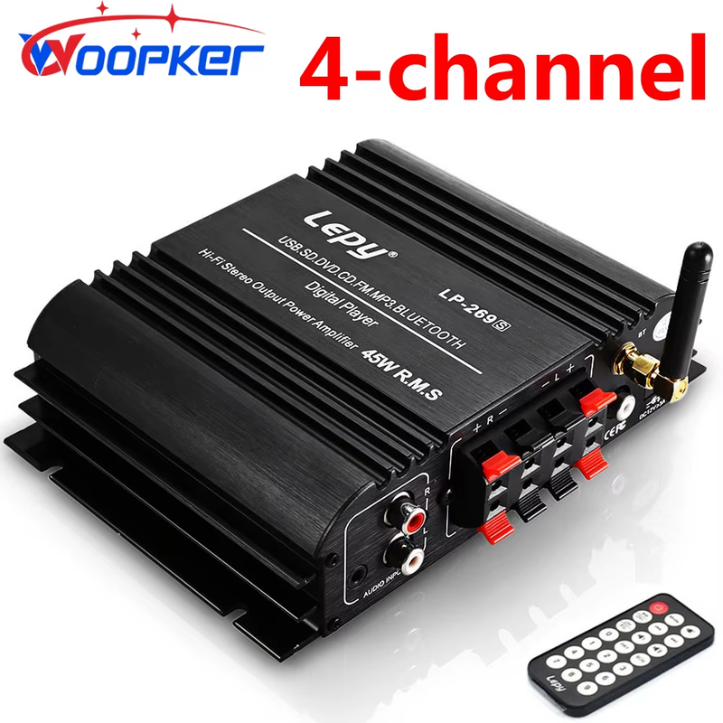 LEPY LP-269S Bluetooth Amplifier 4-Channel HiFi Stereo USB SD DVD CD FM MP3 Soun