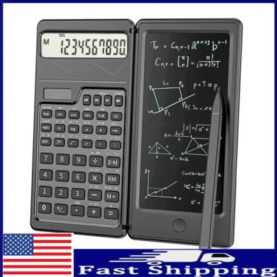 Calculator Notepad with 6 Inch Erasable LCD Writing Tablet Foldable for Students