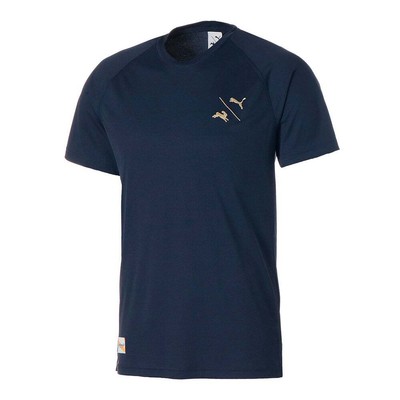

Мужские синие повседневные топы Puma Tracksmith X Crew Neck с коротким рукавом 521770-06, Синий, Puma Tracksmith X Crew Neck Short Sleeve T-Shirt