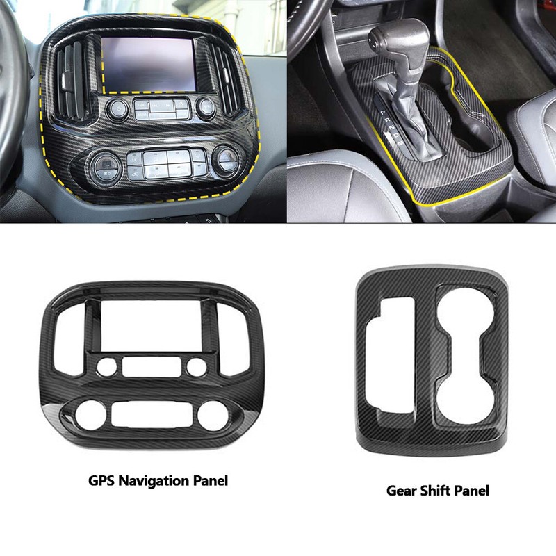 Carbon Fiber GPS Navigation Gear Shift Cover Trim for Colorado/GMC